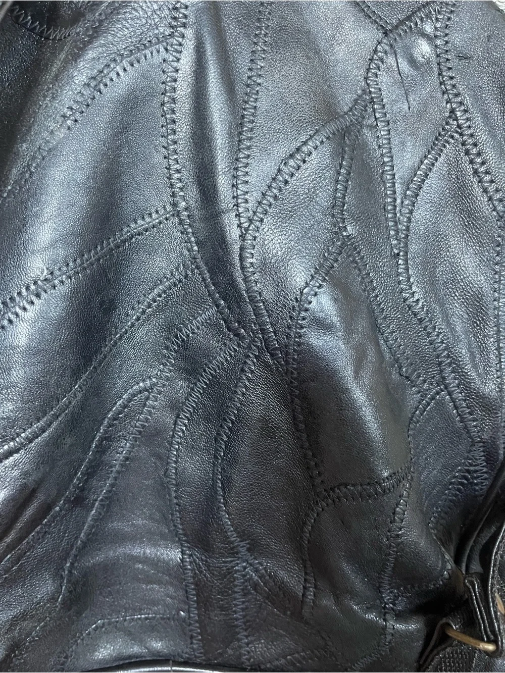 Classic Black Leather Everyday Backpack